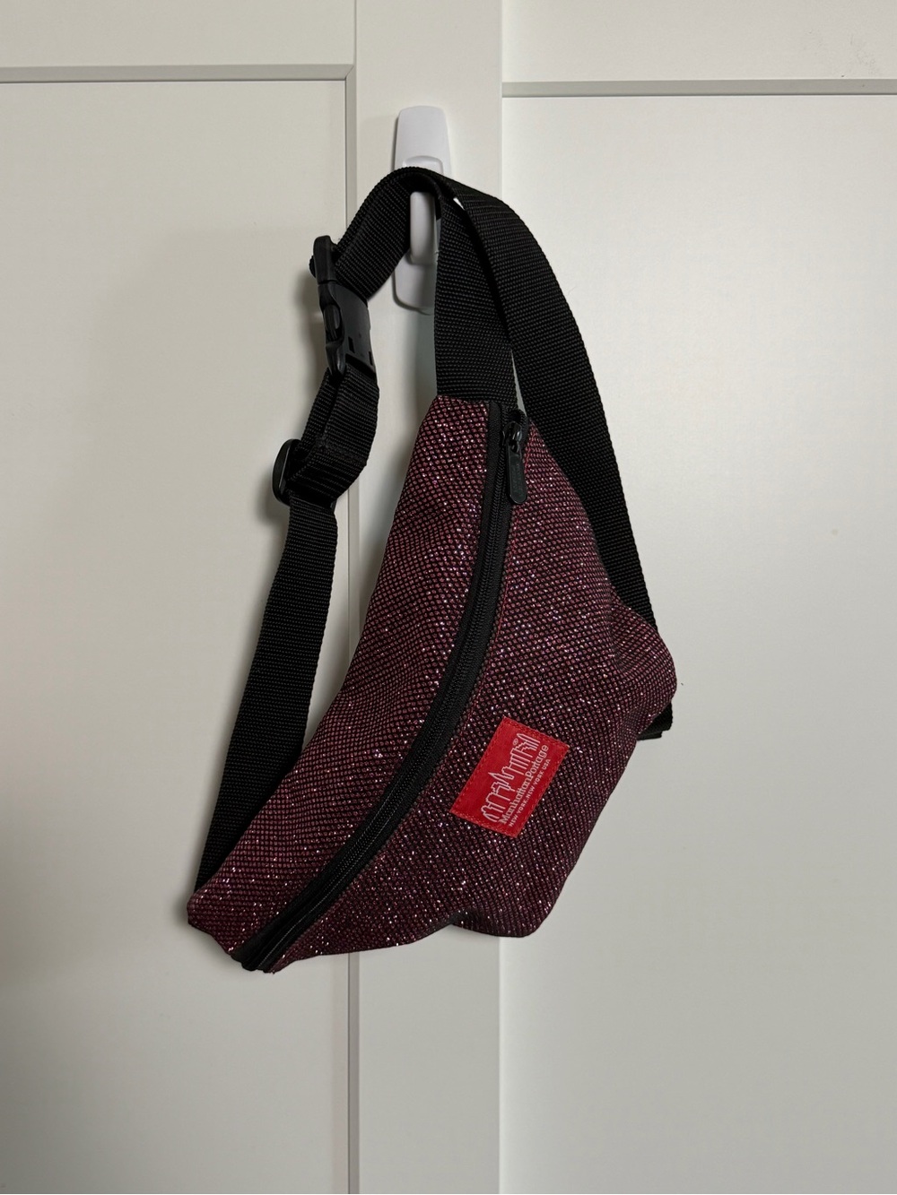 Manhattan Portage Midnight Pink Glitter Brooklyn Bridge Waist Bag